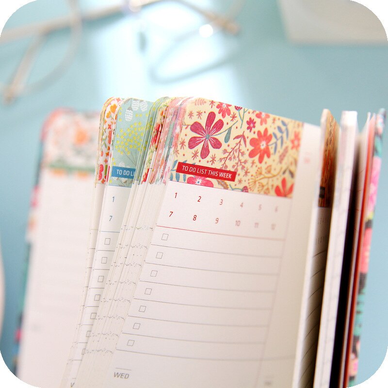Weekly monthly yearly planner flower a6 appoin vicedeal