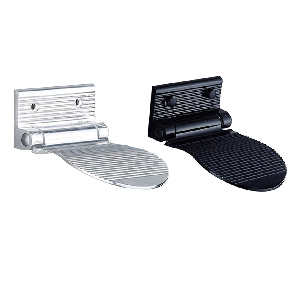 Aluminum Alloy Shower Legs Shaving Shelf - Non Slip Foldable Shower Foot Rest in Polished Chrome/Black Finish