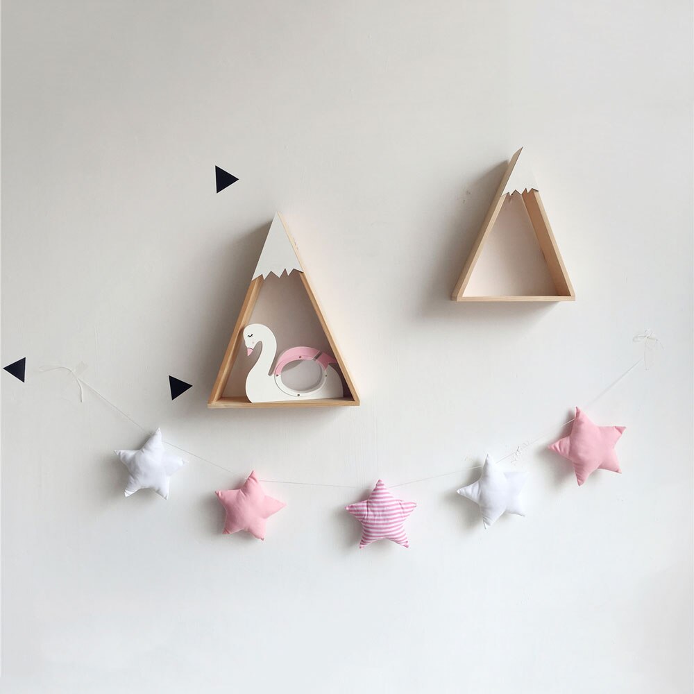 Nordic Babykamer Decoratie Handgemaakte Kwekerij Moon Star Slingers Muur Opknoping Ornamenten Meisje Slaapkamer Decor Foto Props: QC0076-2