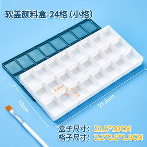 Art Supplies 24 Grid Palette 36 Grid Box Soft Cover Watercolor Paint Box Acrylic Gouache Oil Painting Palette Cases: S 24 grid soft lid