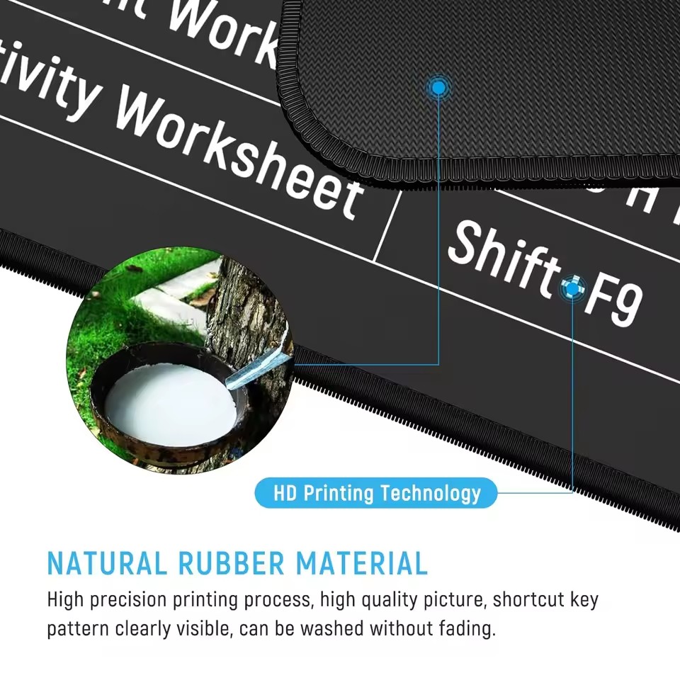 Python Shortcut Key Mouse Pad Large Anti-Slip Rubber Gaming MousePad Durable Desk Pad Thick Seam Edge Suitable For Office Gaming