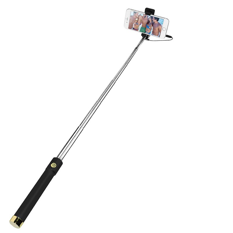 Ascromy Allungabile Palmare attraverso Cavo Selfie Bastone Selfiestick 3.5 millimetri Aux Cavo Monopiede per iPhone iOS androide Cellulare Accessori Del Telefono: Oro