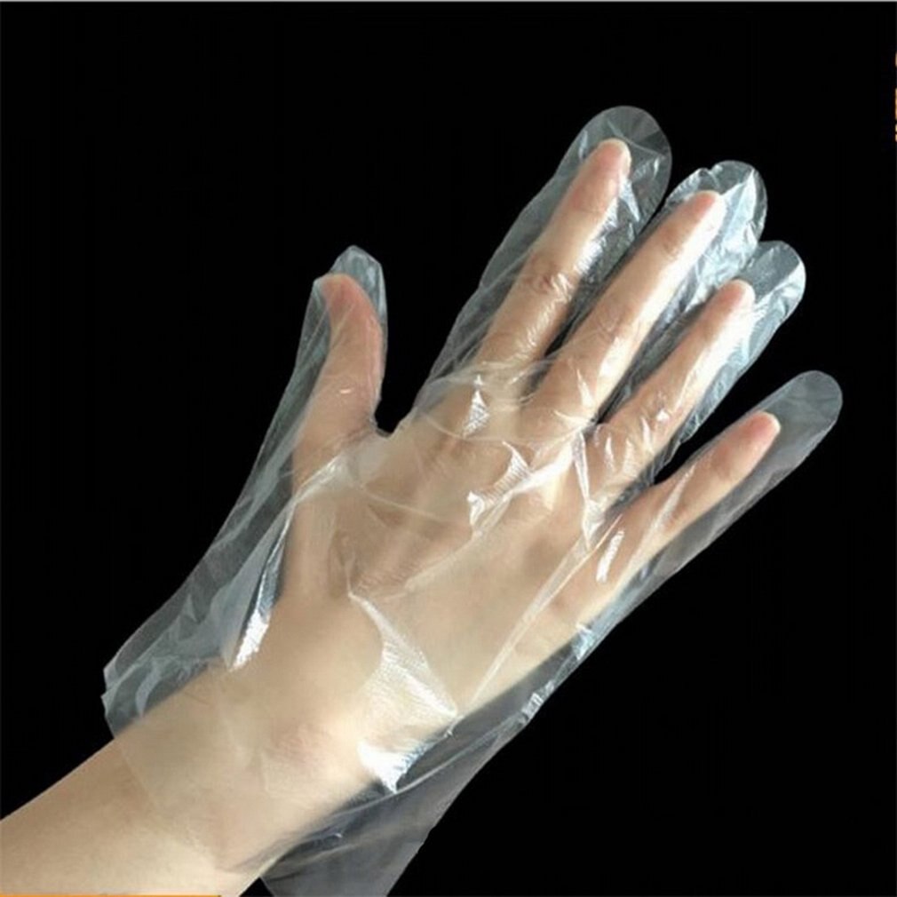 100 Stuks Pe Wegwerp Handschoenen Thuis Keuken Bbq Multifunctionele Clear Sanitaire Handschoenen Plastic Afwassen Catering Handschoenen