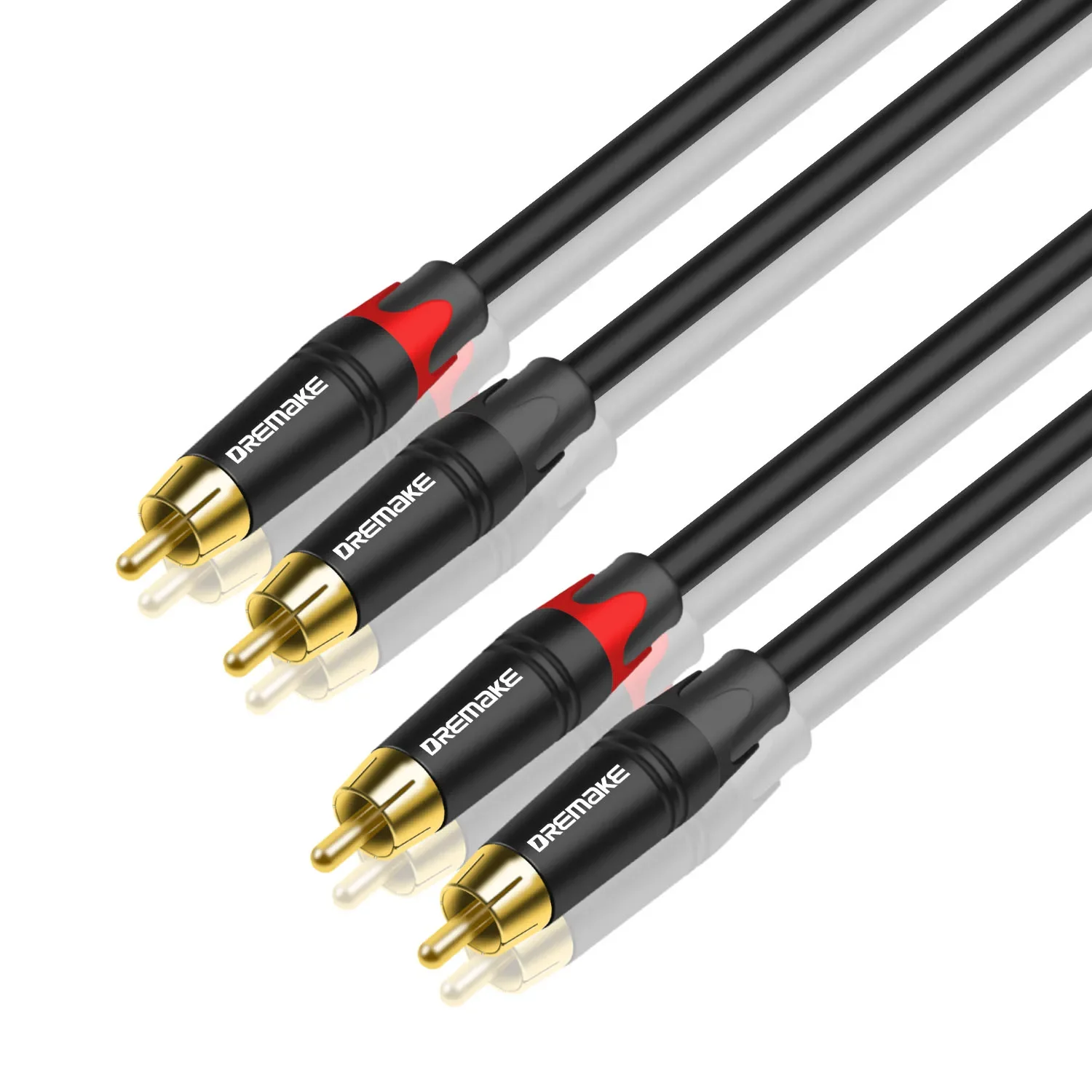 DREMAKE RCA Audio Cable 2RCA To 2RCA Interconnect Cable Dual RCA Stereo M-M Splitter Adapter Cord for Amplifier TV CD/DVD: 3m