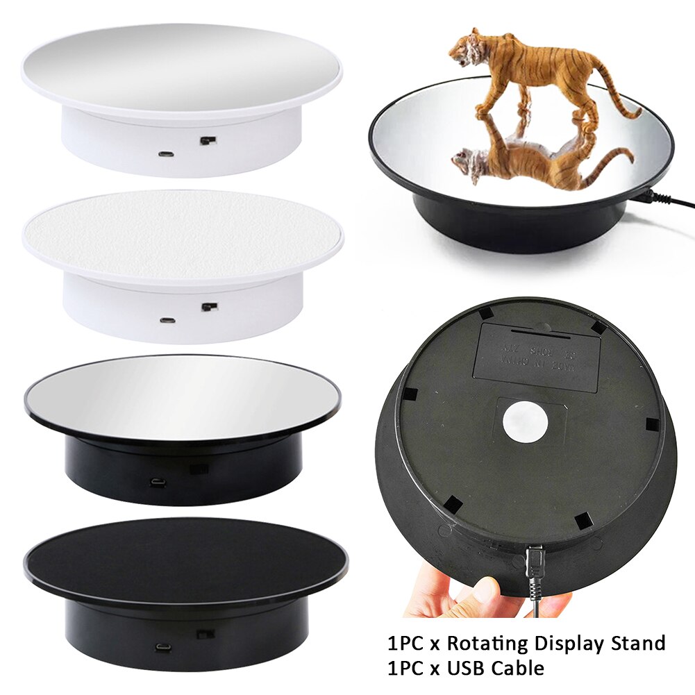 TOCADISCOS multifunción ABS para accesorios de joyería fotografía recargable por USB producto eléctrico coleccionable soporte de exhibición giratorio