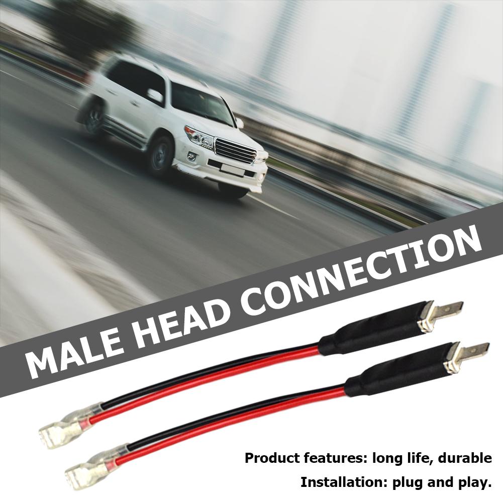 Safety Headlight Adapter Cables High 2x Male Plug Single Diode Converter Adapter Cables for H1 LED HID Headlight Bulb