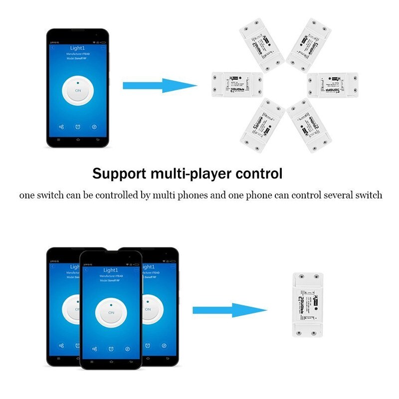 12 stk sonoff basic wifi switch universal til smart home wifi switch automationsmodul timer diy fjernbetjening til iphone ios