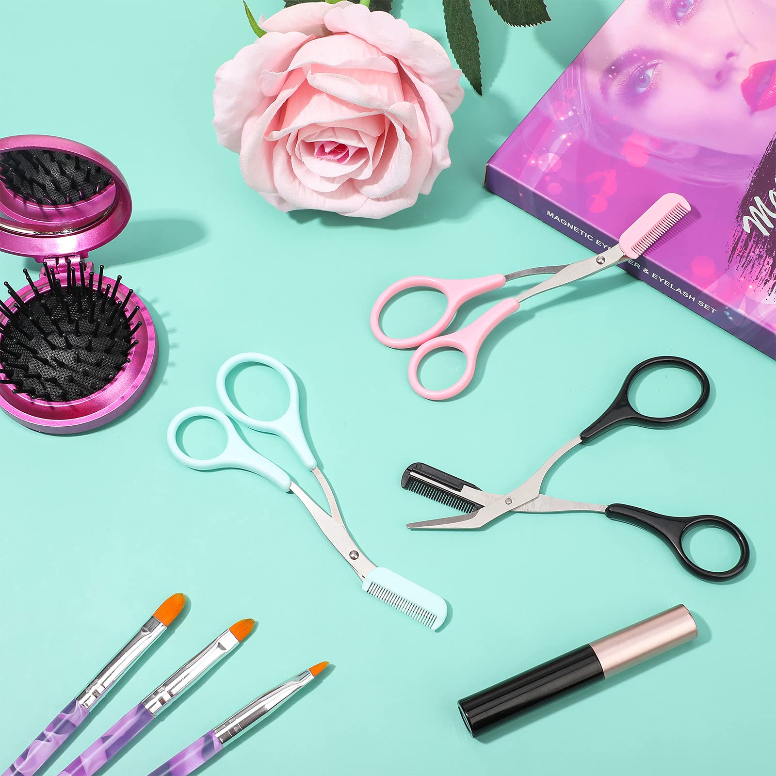 Wenkbrauw Trimmer Schaar met Kam Wenkbrauw Vormgeven Cut Schaar Antislip Vingergrepen Ontharing Schoonheid Accessoires