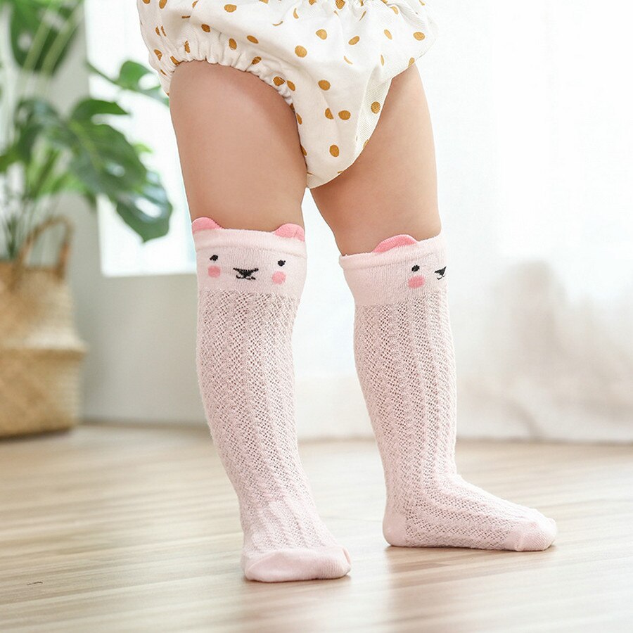 Calcetines de calcetín hasta la rodilla para recién nacido, calcetines de bebé niña y niño, antideslizantes, con dibujos de gato, zorro, calentadores de piernas para recién nacidos, calcetín largo cálido infantil: 4