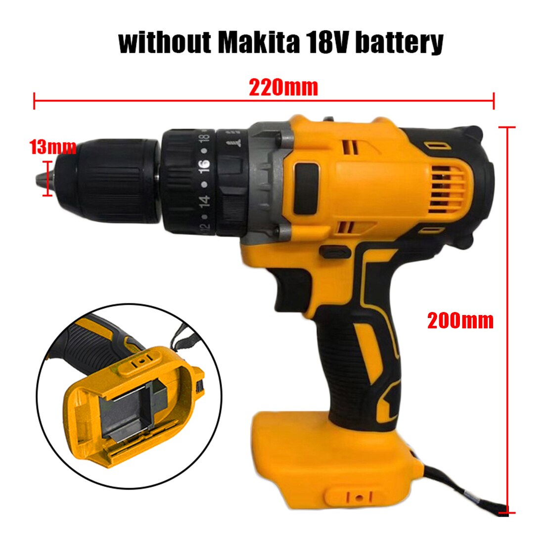 Cordless Brushless Impact Drill For Makita 18-21V Lithium Battery No Batteries Impact Drill Brand And