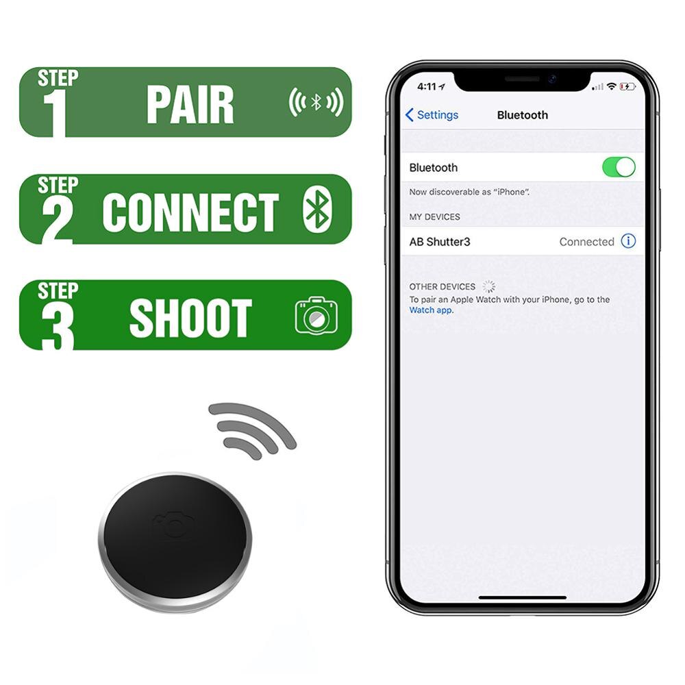 Mini bouton de télécommande sans fil Bluetooth, retardateur de caméra, obturateur, téléphone Selfie pour ios / Android