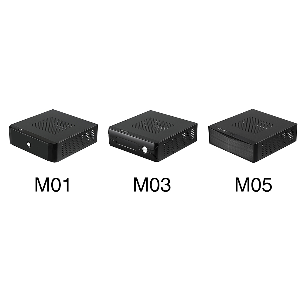 Boîtier HTPC Mini ITX avec châssis HTPC, Horizontal, alimentation de jeu en métal, USB 2.0, boîtier d&#39;ordinateur avec trou de radiateur, pratique pour le bureau et la maison