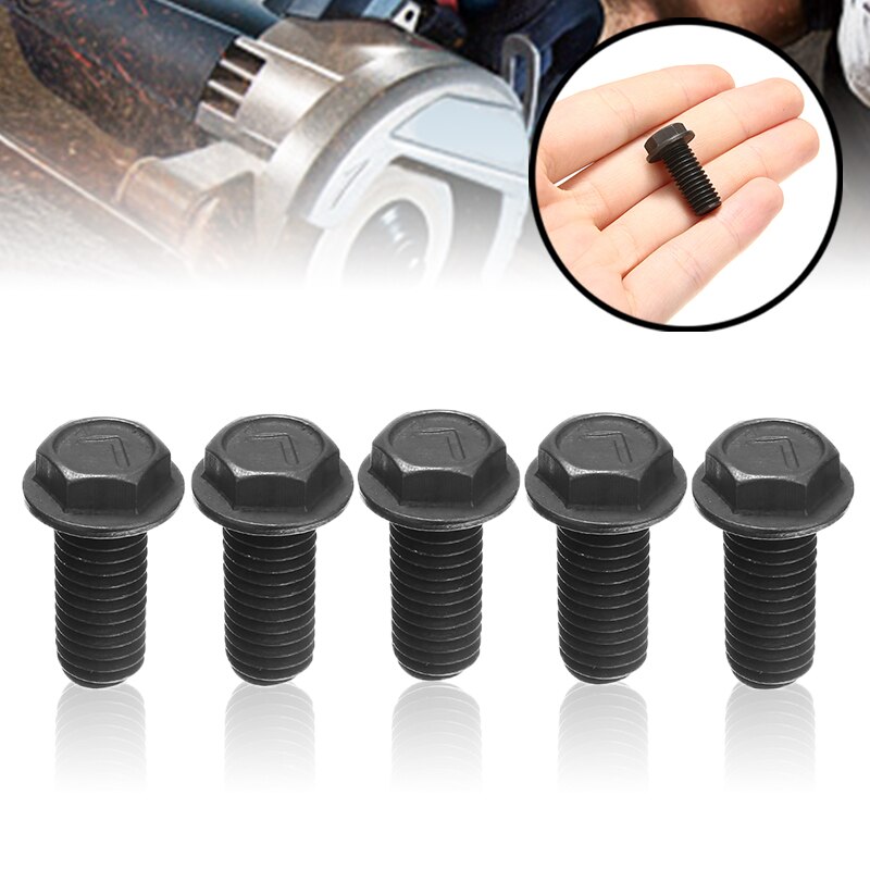 5 stücke M8 x 18mm Sägeblatt Schraube Verknüpfungen Hand Gewinde verhexen Kopf Flansch Schneiden Maschine Anti-gewinde schraube Schwarz Metall Sägeblatt Bolzen