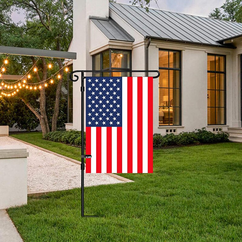 Tuin Vlag Houder Stand Yard Vlag Pole Met Vlag Anti-Wind Clip Weerbestendige Metalen Yard Vlag Hanger Outdoor Tuin decor