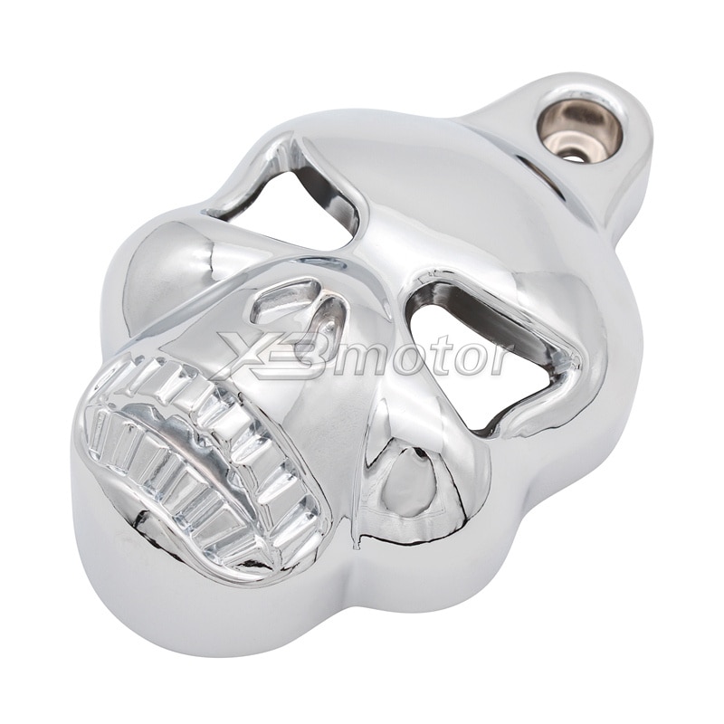 Moto noir/Chrome billette aluminium crâne corne couverture pour Harley Softail Dyna Electra glisse route roi