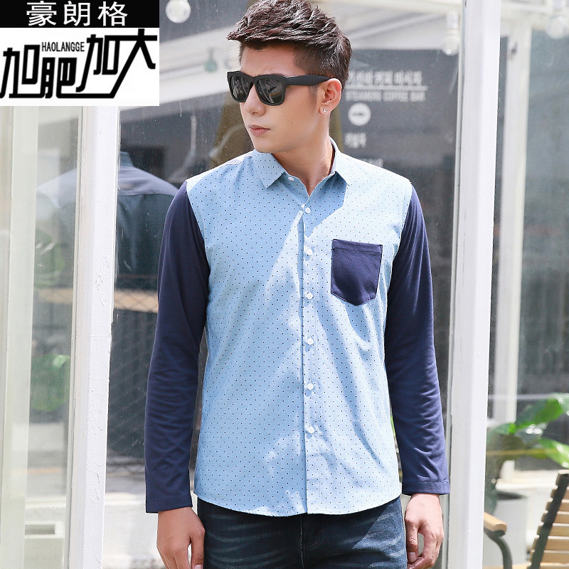 2016 szczupły mężczyzna koszula męska dżinsy plus rozmiar jesień mężczyzna z długim rękawem koszula camisa masculina marki na co dzień koszula biurowa