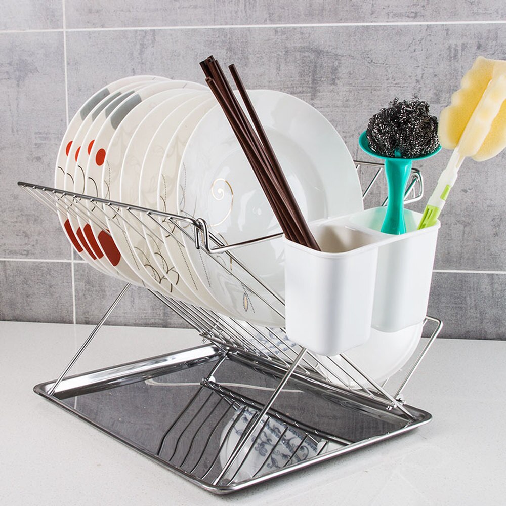 304 stainless steel bowl rack drain rack dish rack kitchenware shelf tableware bowl and chopsticks rack Lu52910