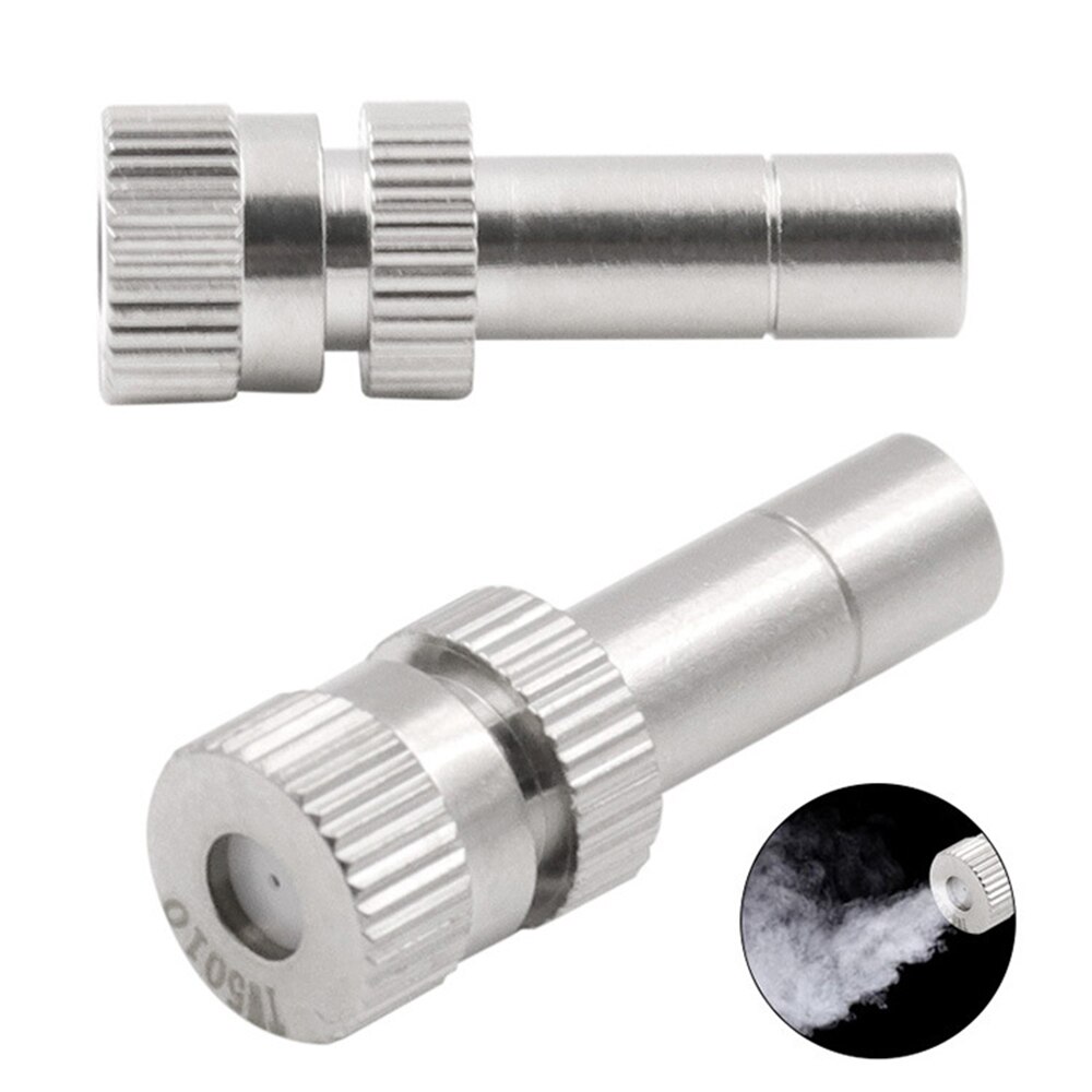 Boquilla de pulverización de agua boquillas de vapor de niebla de acero inoxidable conector de 6mm Aspersor de riego de jardín herramienta de jardín acceso 0,15-0,8mm