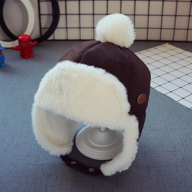 Tab Enfant Fille Peuter Hoed Jongens Winter Cap Voor Kinderen Czapka Zimowa Accessoires Oor Bescherming: Bruin