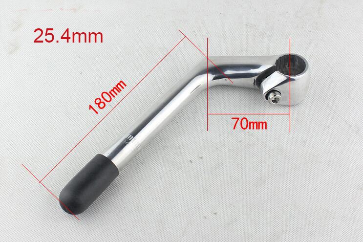 Fixed Gear Bicycle Handlebar Stem MTB Quill Stem Road Bike Stem 22.2 mm 25.4mm Silver Bicycle Parts Retro Stem Adjustable: 25 4mm