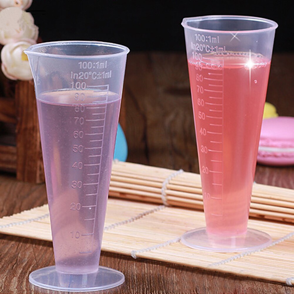 100ml Measuring Cup Transparent Plastic Measuring Cup Hotel Bar Jug Pour Spout Cylinder Reusable Kitchen Measuring Tool: Default Title