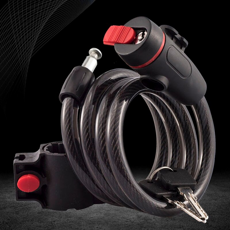 Candados de seguridad para bicicleta, Cable básico de autobobinado, combinación reiniciable, candados de bicicleta con soporte de montaje