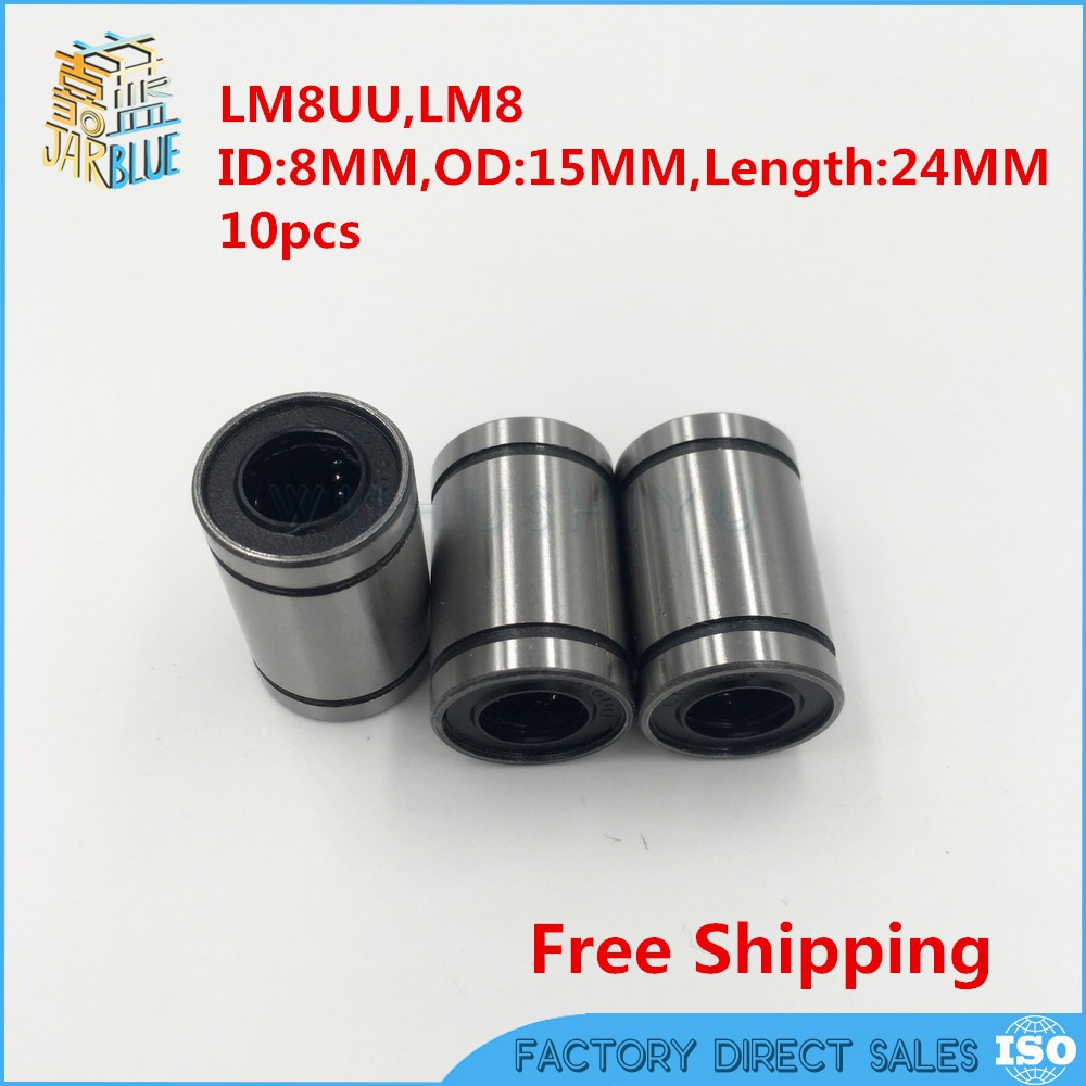10 unidades/lote, , LM8UU, lm8uu, 8mm, bola lineal de rodamiento lineal, rodamiento lineal para CNC