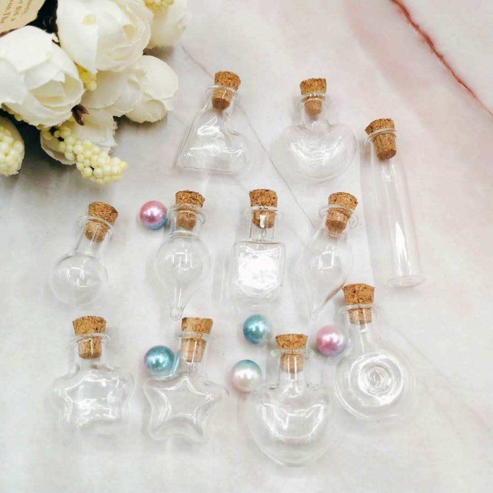 1 stk mix form flaske glas krukker gør-det-selv-beholdere juleønske flasker mini hætteglas kork prop murer krukker bestsellere