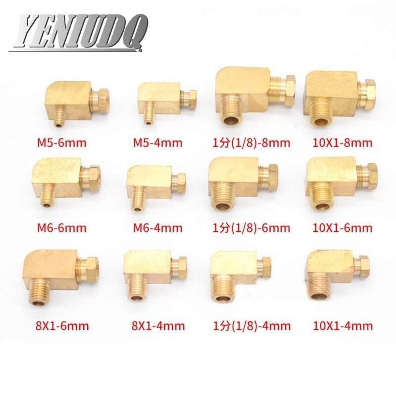 Machine tool lubrication Brass oil Pipe Fitting 4 6 8mm OD Tube Compression Ferrule Tube Compression Fitting Connector adapter