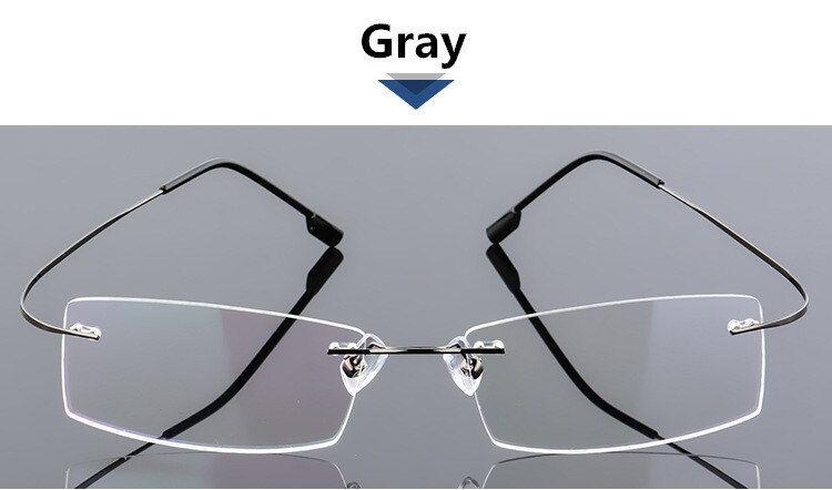 Brilmontuur Randloze Ultralichte Brillen Vrouwen Mannen Computer Optische Glazen Voor Mannelijke Vrouwelijke Transparant Clear Lens: C2 Gray