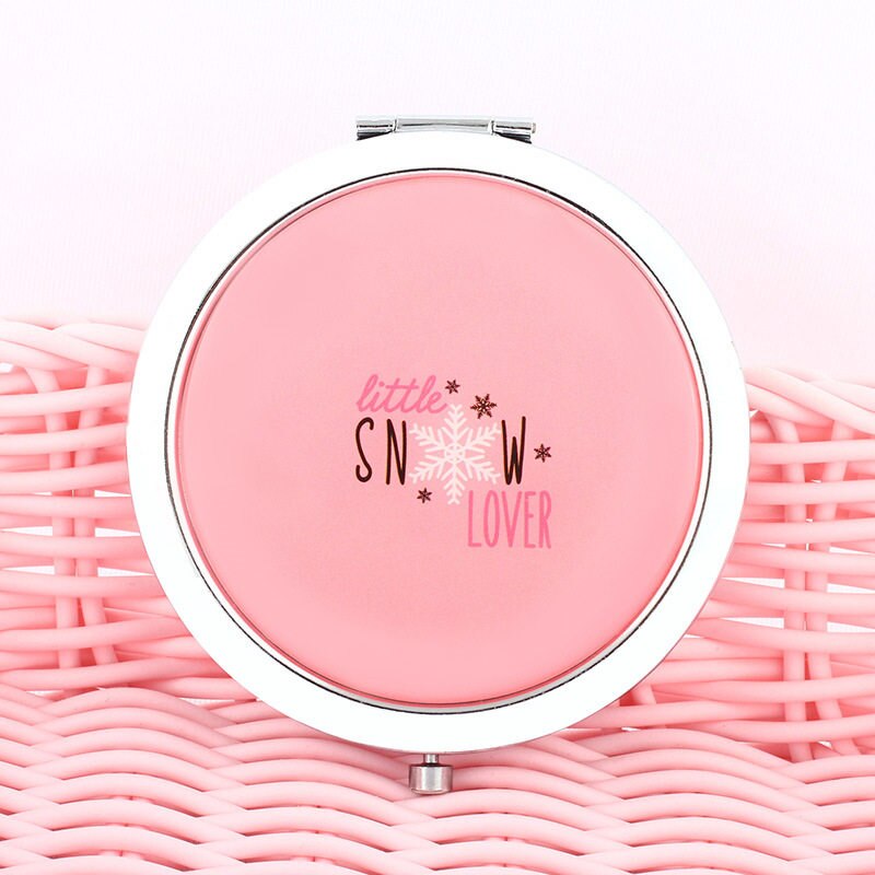Mini tosidet spejllomme rundt spejl bærbart rensdyr flamingo spejl forfængelighedsspejl vintage makeup værktøj rejsetilbehør: 7
