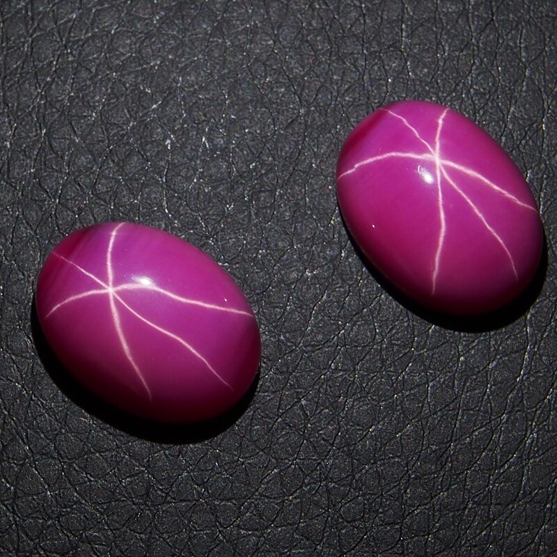 8*10mm 5 Stuk/veel Red Ruby Oval Cabochon Rode Ster Robijn voor DIY sieraden