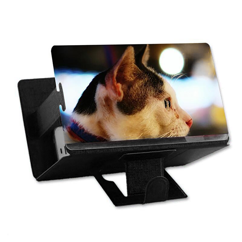 Desktop Telefoon Houder Stand Universele Mobiele Telefoon Screen Vergrootglas 3D Vergroter Vergrootglas Video Versterker Projector Beugel: Black