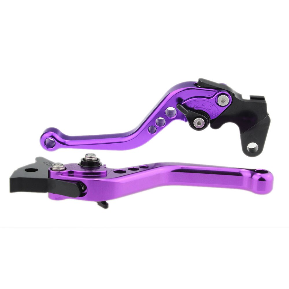 Für YAMAHA YZF R125 CNC Kurze Lange Motorrad Einstellbare Bremse Kupplung Hebel Griff Zubehör Griff Griffe: Short Purple
