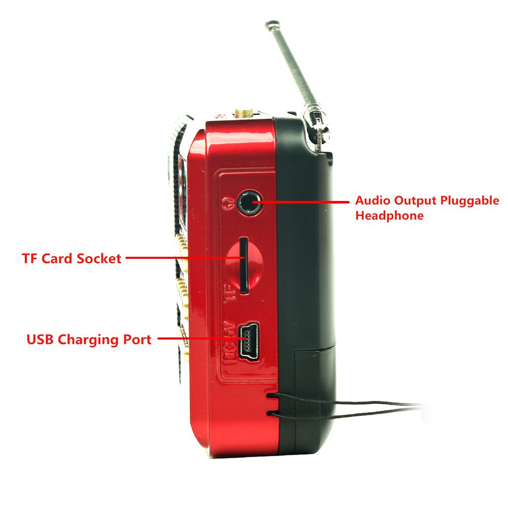 Radio digitale palmare Radio portatile USB ricaricabile FM lettore MP3 Radio pilas Speaker Supports supporta TF Card