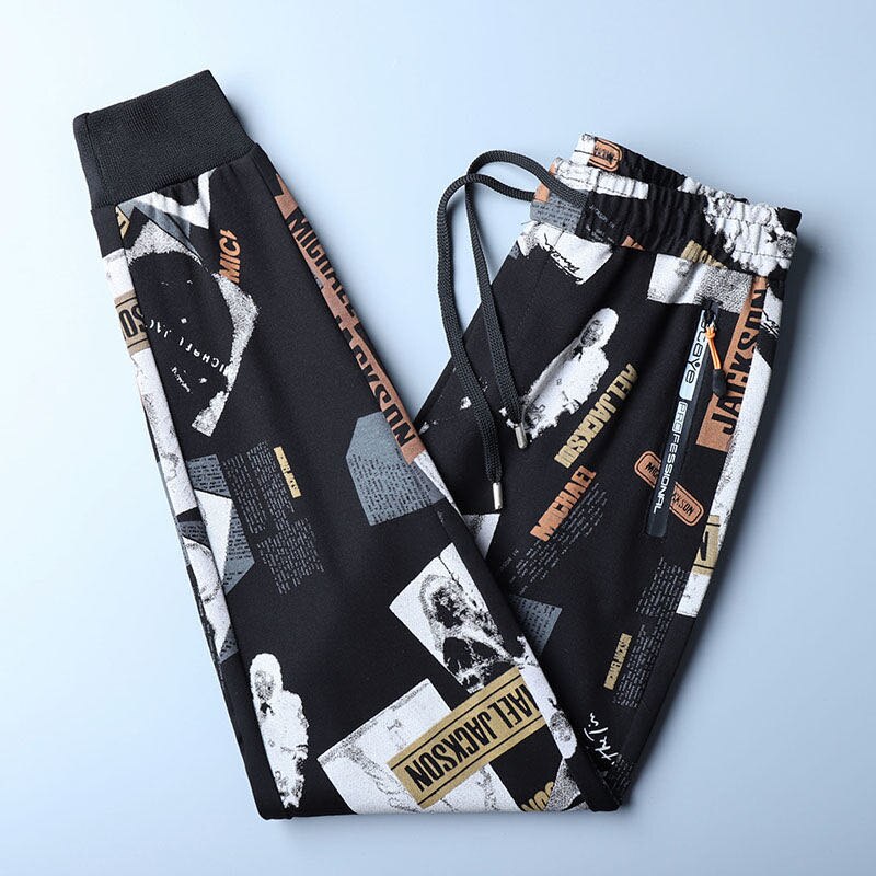 Pantalones deportivos de gama alta para hombre, pantalón informal con estampado de pies, sección gruesa, temporada otoño e invierno, novedad: 30