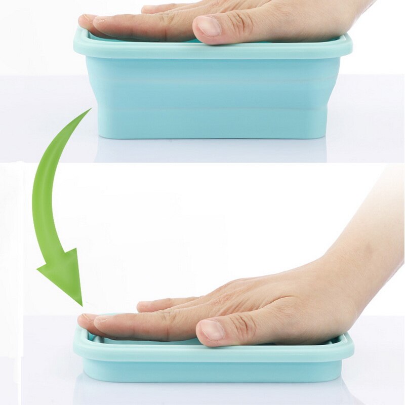 Silicone Inklapbare Lunchbox Voedsel Opslag Container Bento Microwavable Draagbare Picknick Outdoor Camping Lunchbox