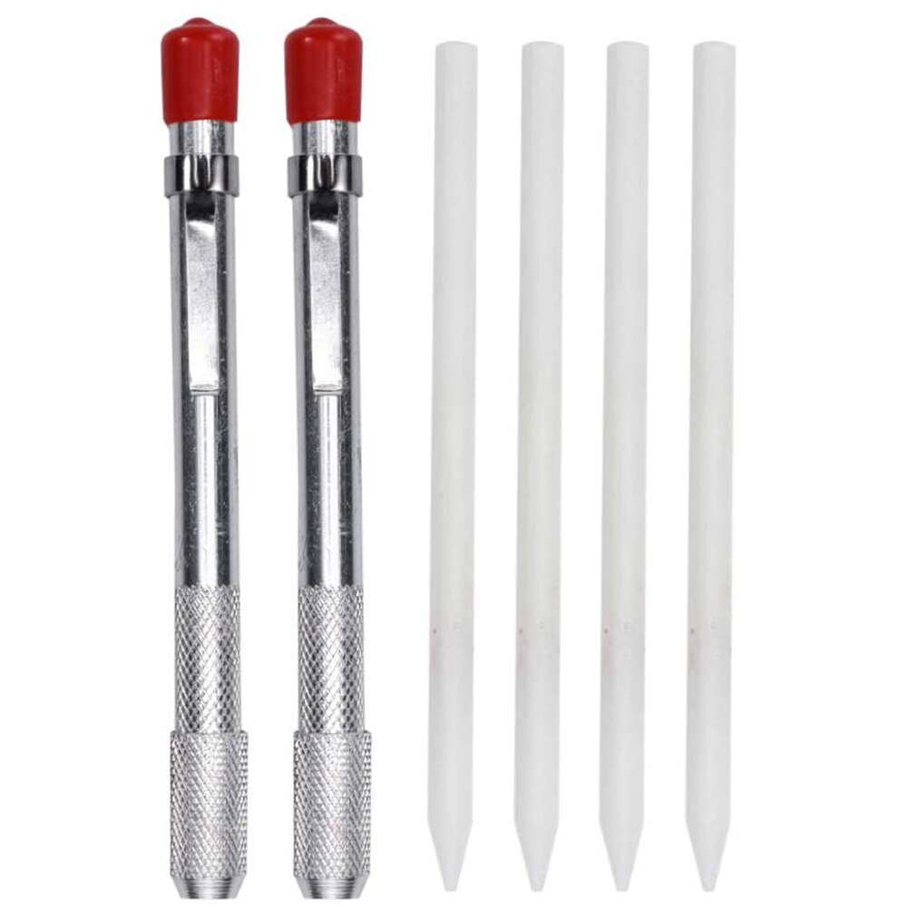 2pcs Machinery Manufacturing For Welding Tools Industrial Engineers Scribe Portable Soapstone Holder Round With 4 Refills Pens