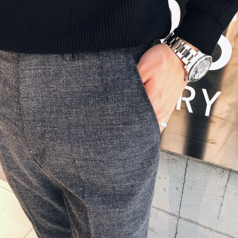 Nrew formeel bruiloft heren effen kleur pak broek slim fit casual merk zakelijk blazer rechte jurk broek heren