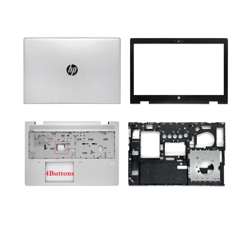 Voor Hp Probook 650 655 G4 G5 Laptop Lcd Back Cover/Front Bezel/Palmrest/Bottom Case/Scharnier Cover/Dvd Cover Geen Touch Silver