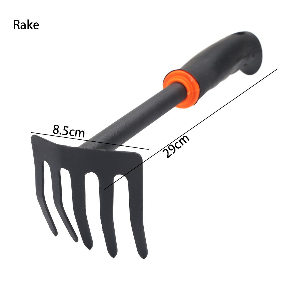 Durable Plastic Handle Shovel Hand Weeding Fork Transplanting Digging Tool Trowel Shovel 5 Pronged Rake For Garden Planting: B
