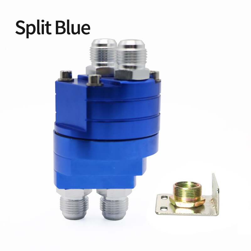 Oil Cooler Filter Sandwich Plate Adapter AN10 Spin-on Oil Filter And Filter Pad On Engine Block Billet Aluminum: B Blue
