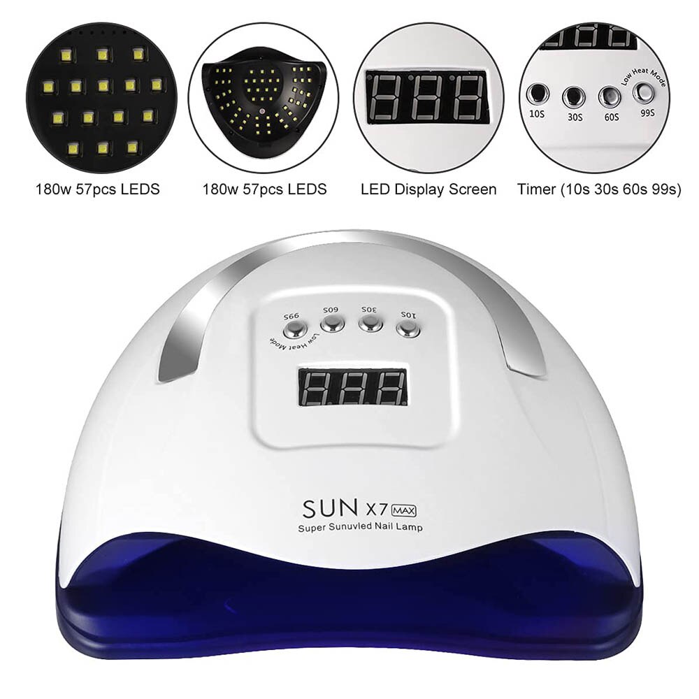 SUN X7 Max-lámpara UV para secado de uñas, secado rápido de uñas , 180W