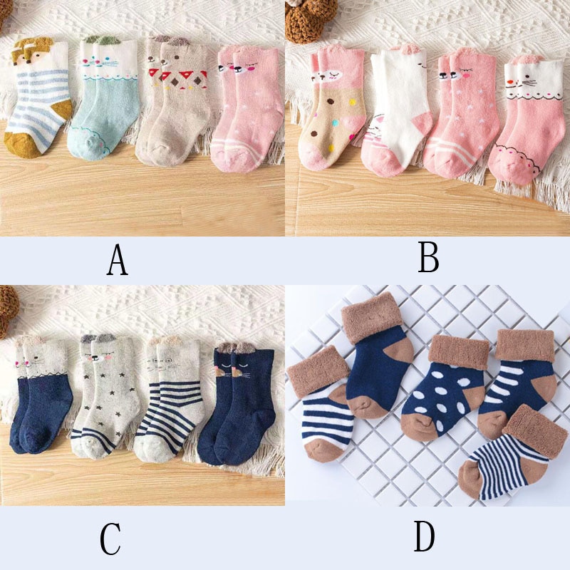 4 Paar/partij 0-1-3 Jaar Oude Baby Sokken Pasgeboren Baby Peuter Voet Sok