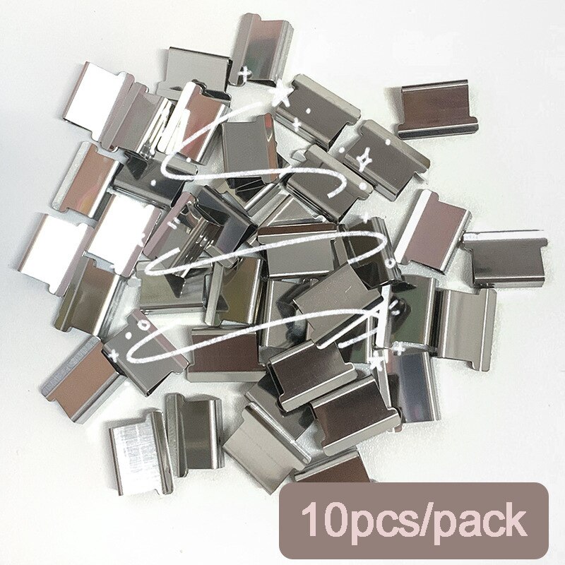 Transparent Cute Stationery Stapler Book Binding Machine One Finger Touch Stapling Reusable Staples School Office Accessories: clip 10pcs
