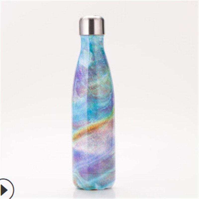 500ML Roestvrijstalen Vacuüm Geïsoleerde Water Fles Dubbele Wand Thermos Houden Warm/Koud voor 12 Uur Thee Koffie drinken Fles: Paars