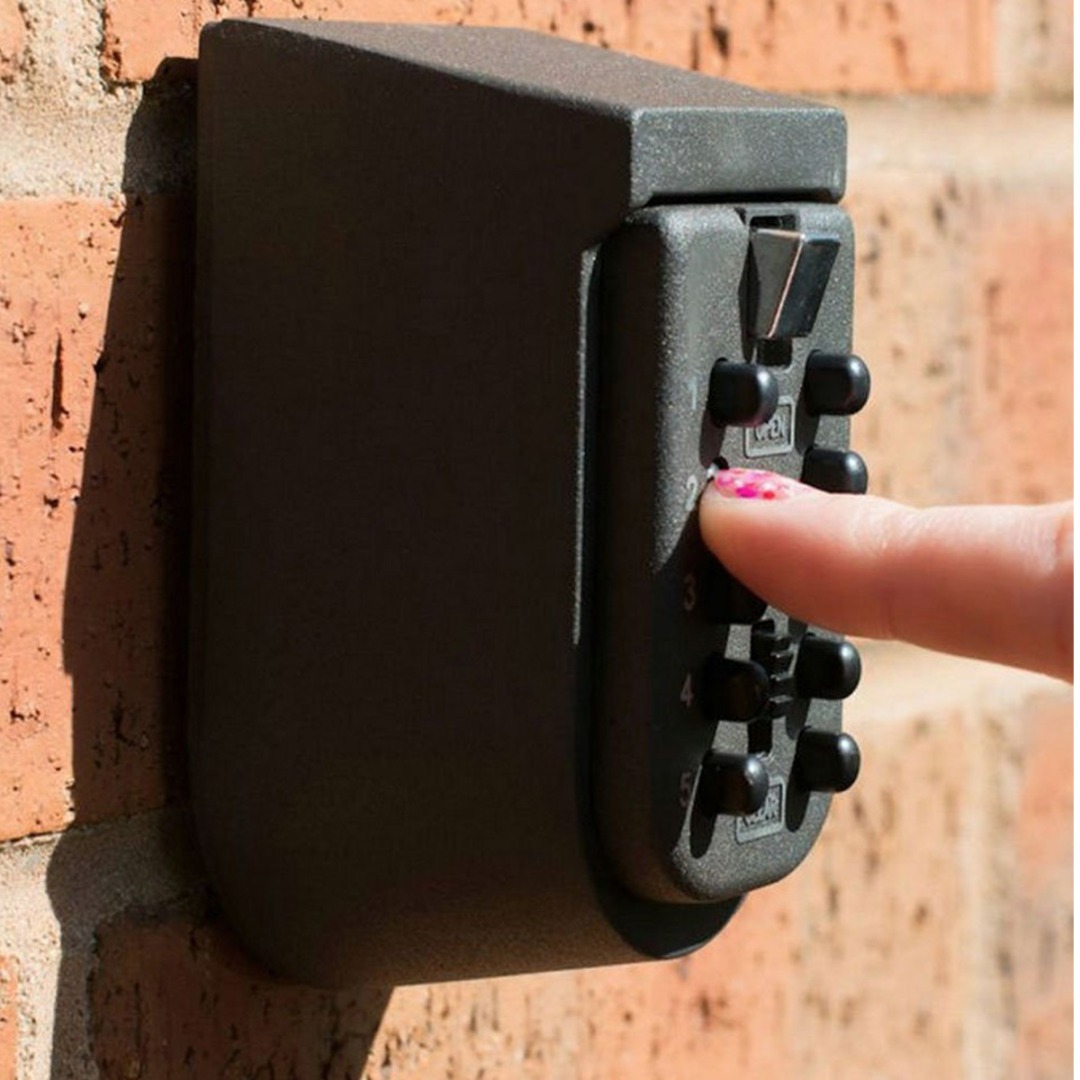 Key Safe Box Wall Mounted 4 Digits Passwords Combination Lock Case Indoor Outdoor Aluminum Alloy Key Box