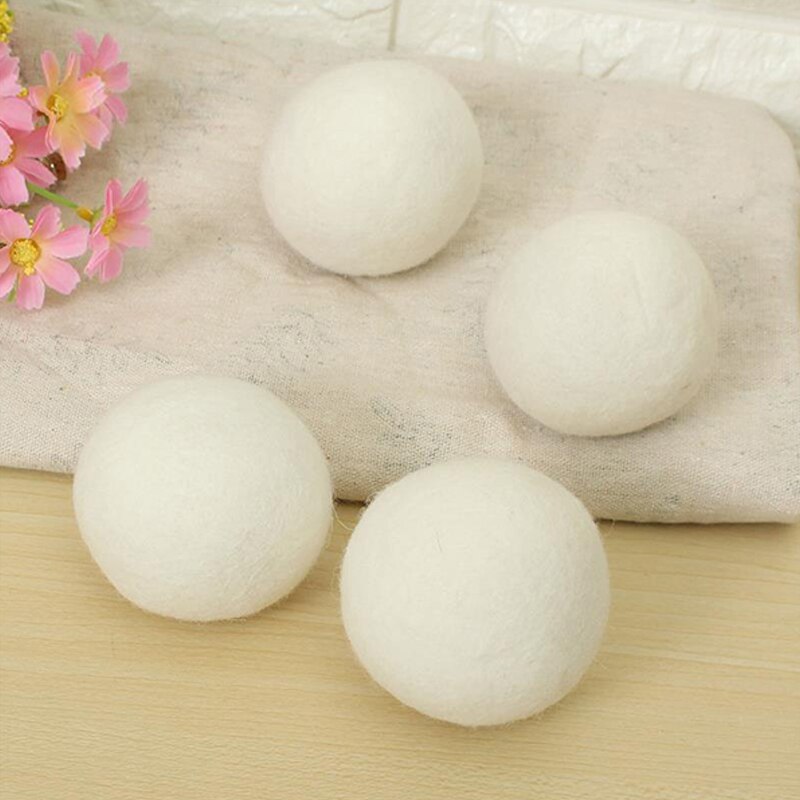 6Pcs/lot Reusable Wool Dryer Balls Natural Softener Drying Balls Washing Machine White Dry Kit ball