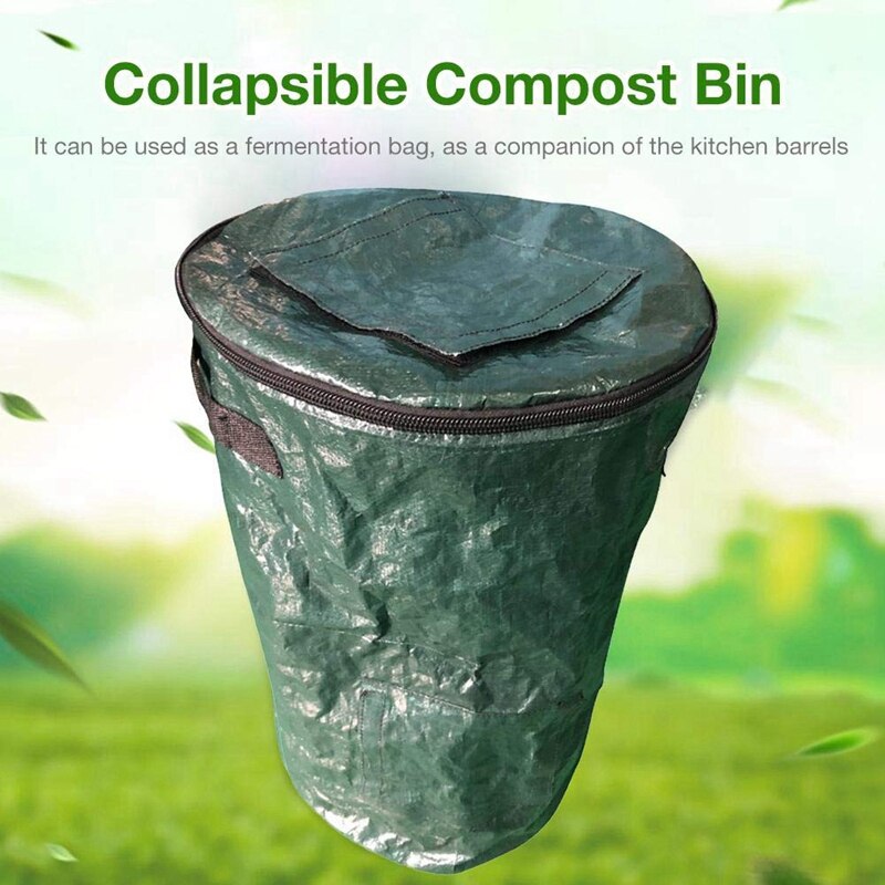 Sammenklappelig kompostbeholder, gårdsaffaldspose, genanvendelig kraftig haveblad affaldspose yard kompostbeholder komposterende frugt