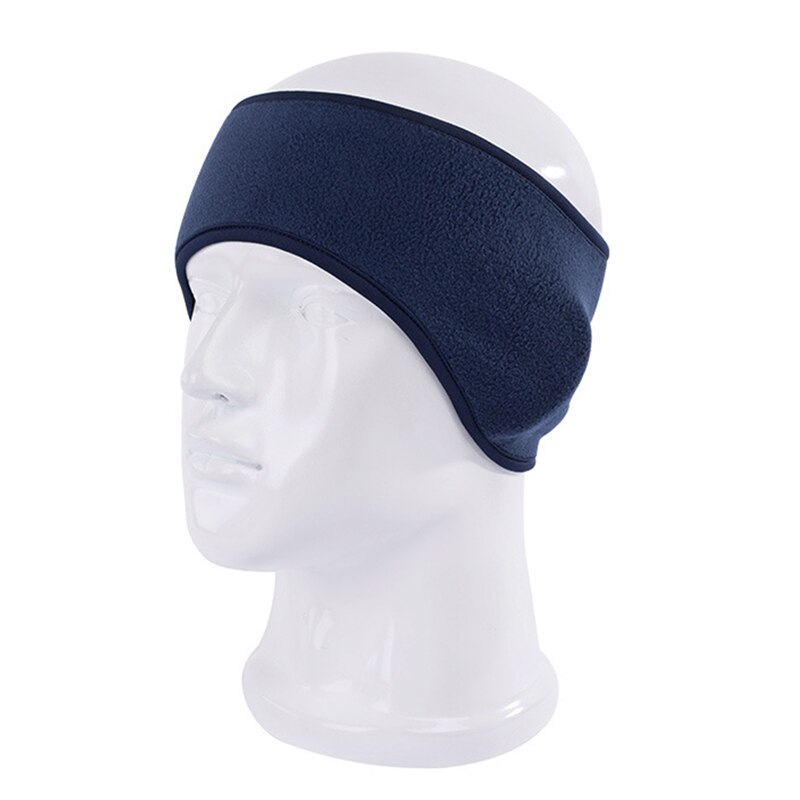 Warm Oorbeschermers Unisex Vrouwen Mannen Fleece Oor Warmer Winter Head Band Ski Oorkap Hoofdband Haarband Oorwarmers: Navy Blue